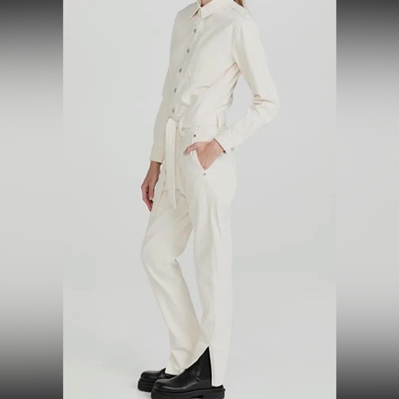 Rag and bone Mia white denim jumpsuit small - Picture 2 of 6